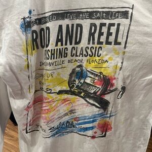 Salt Life Rod and Reel Fishing Classic White Tee